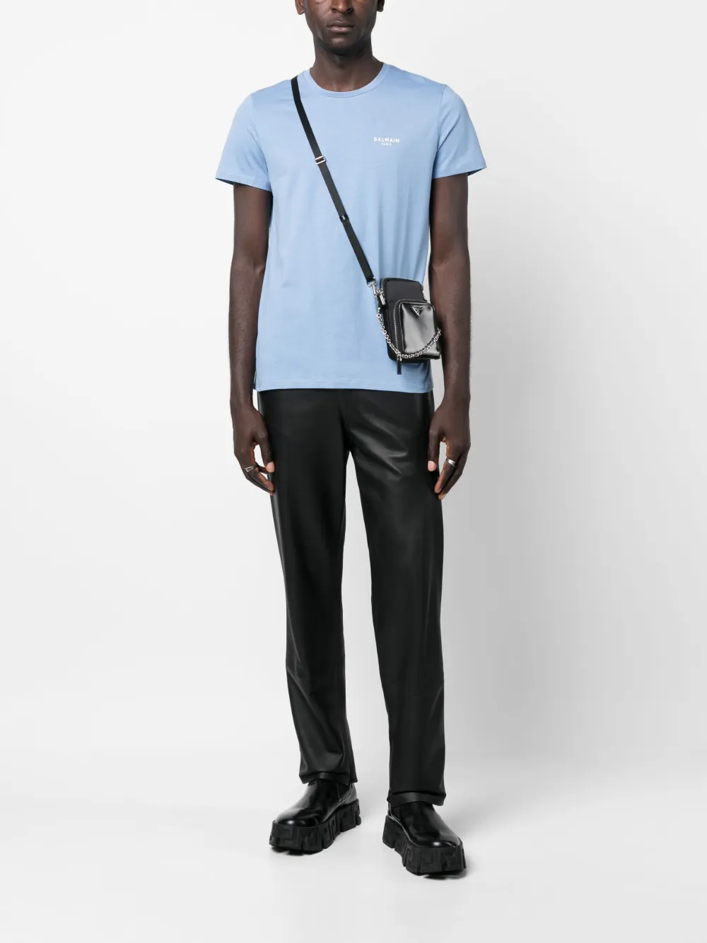 Balmain T-shirt met logoprint - Blauw