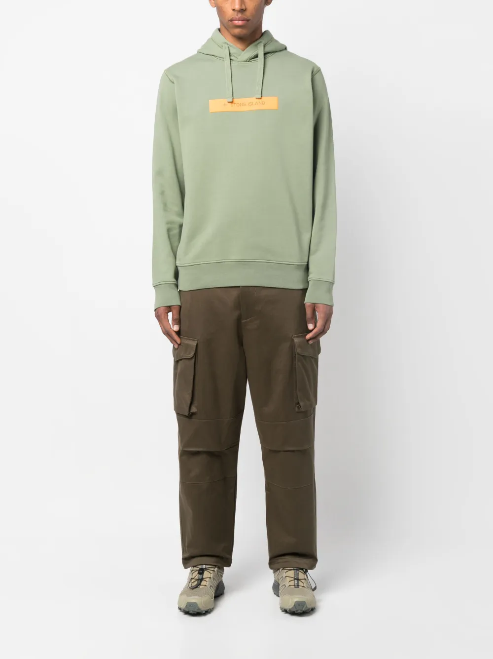 Stone Island Hoodie met logoprint - Groen