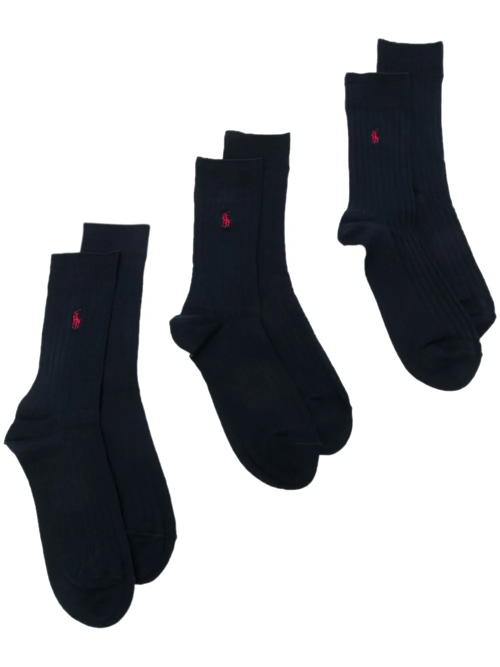 Polo Ralph Lauren Embroidered-logo Sock Set In Blue