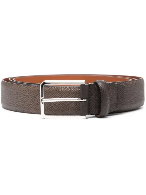 rectangular buckle leather belt