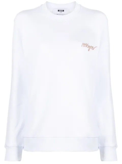 MSGM sudadera con logo bordado
