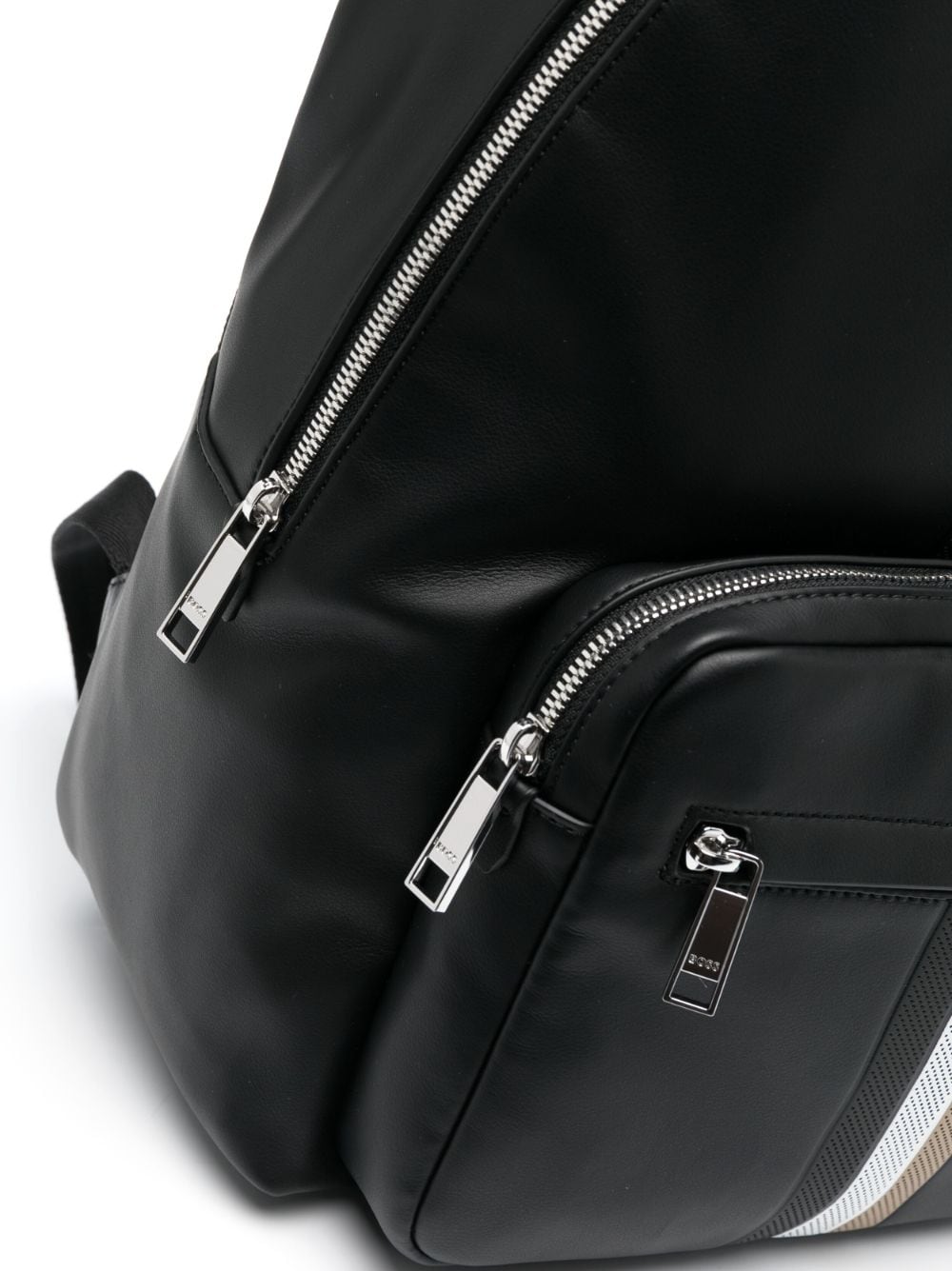 BOSS debossed-logo faux-leather Backpack - Farfetch