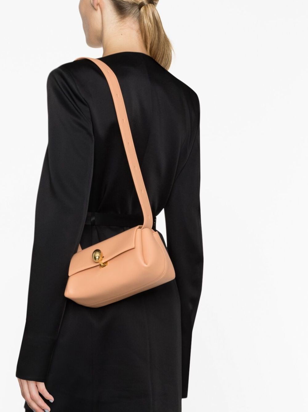 Shop Jil Sander Leather Shoulder Bag In Neutrals