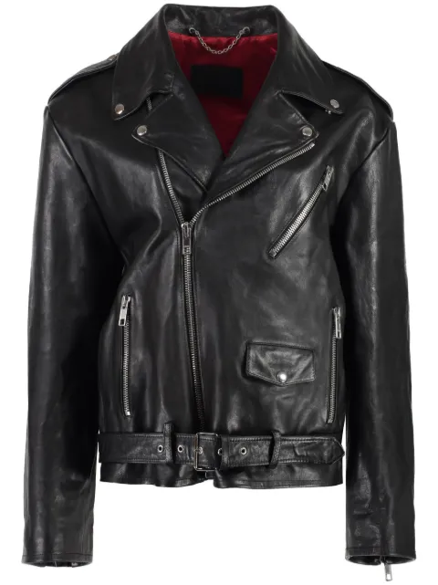 Gucci oversize biker leather jacket