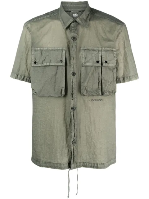 C.P. Company cargo-pockets semi-sheer shirt