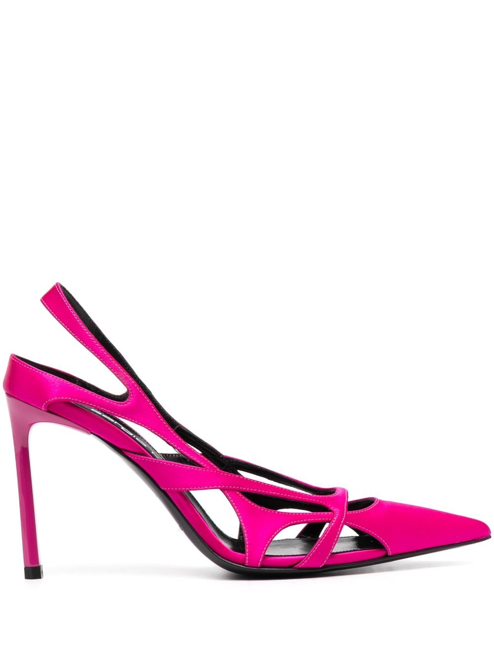 Sergio Rossi 100mm Pointed Slingback Pumps In Pink