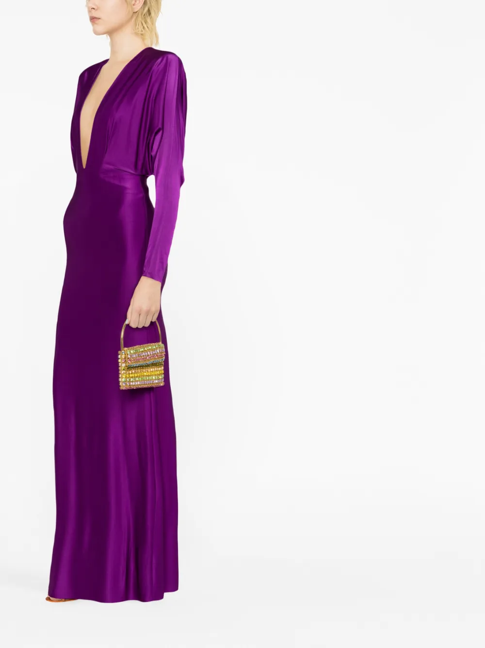 Alexandre Vauthier Stretch-jersey Gown In Violett