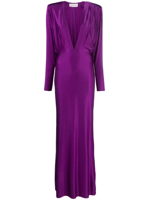 Alexandre Vauthier Vestido de festa longo com gola V