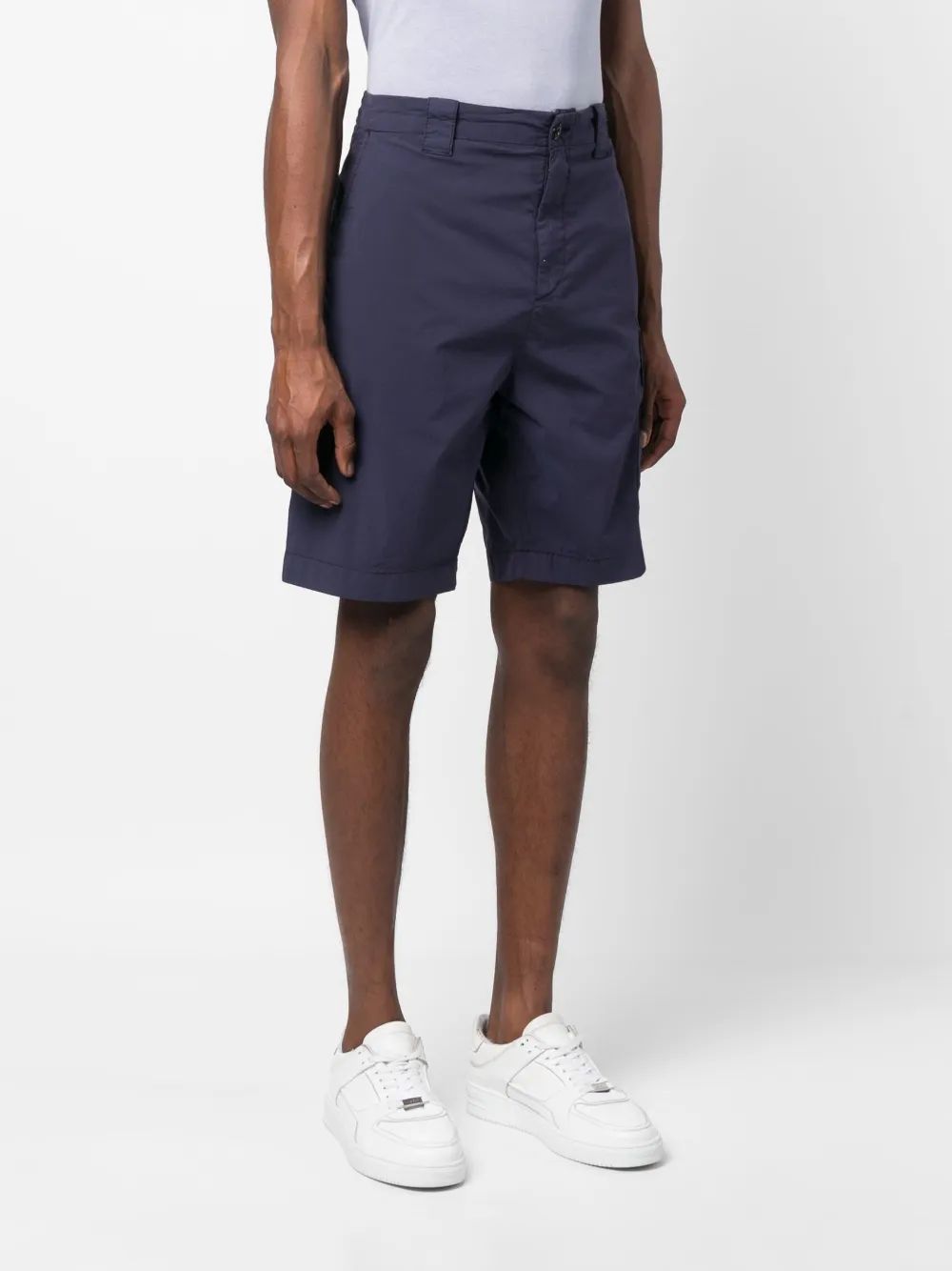 C.p. Company Sateen Stretch Cargo Shorts In Blau