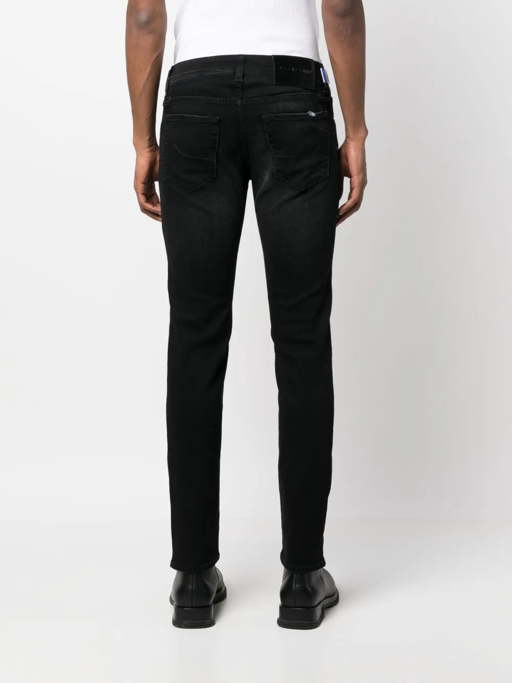 Shop Jacob Cohen Contrasting-pocket Skinny Trousers In Schwarz