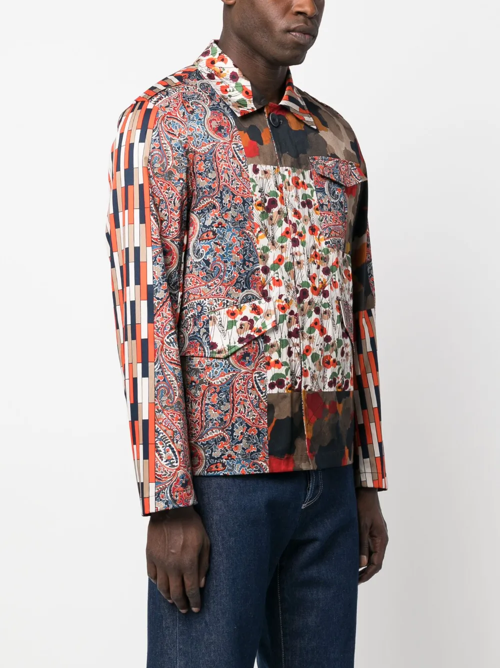  Herno Sobrecamisa Con Varios Estampados - Azul 