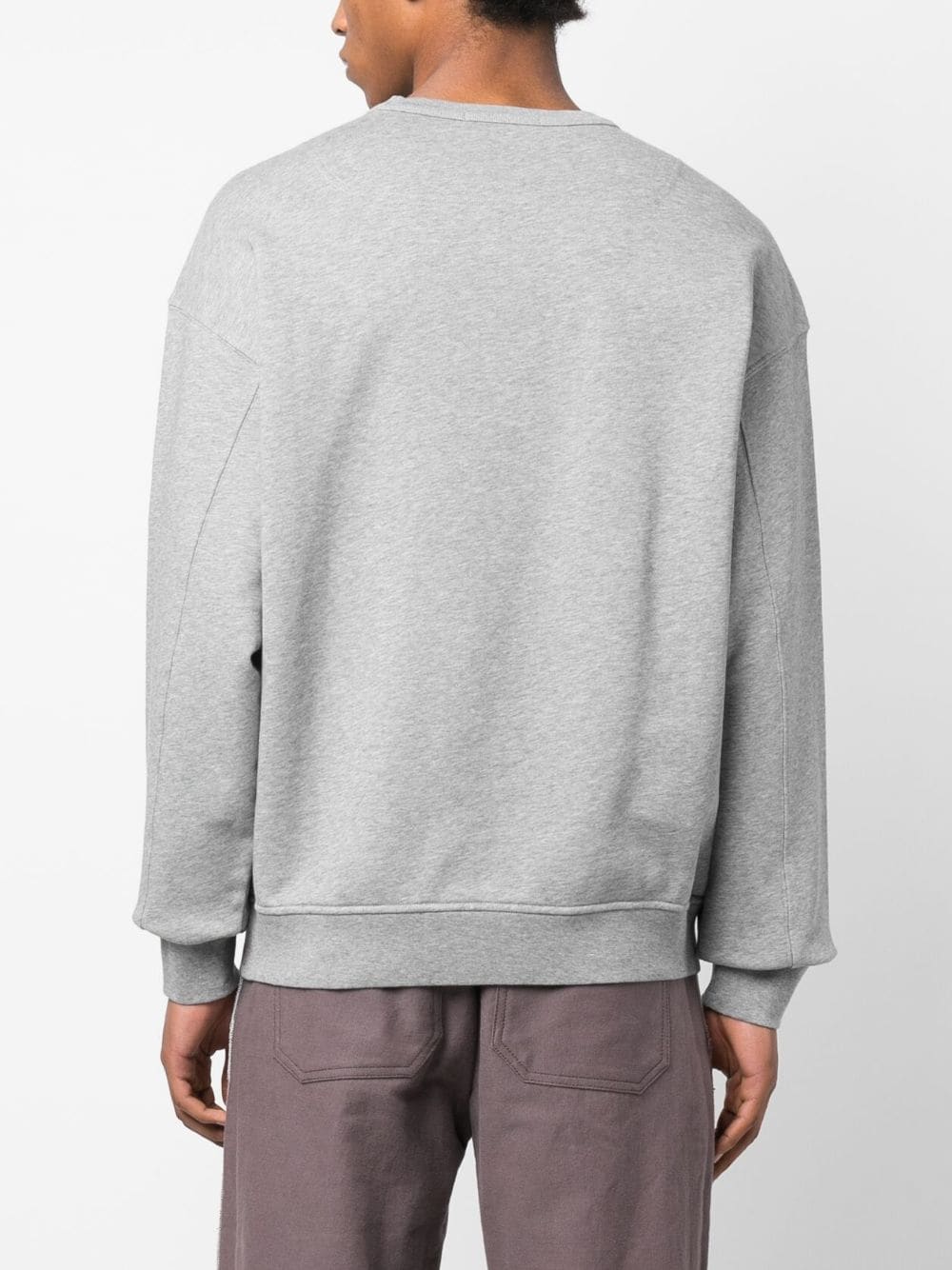Shop Stone Island Embroidered-logo Cotton Sweatshirt In Grey