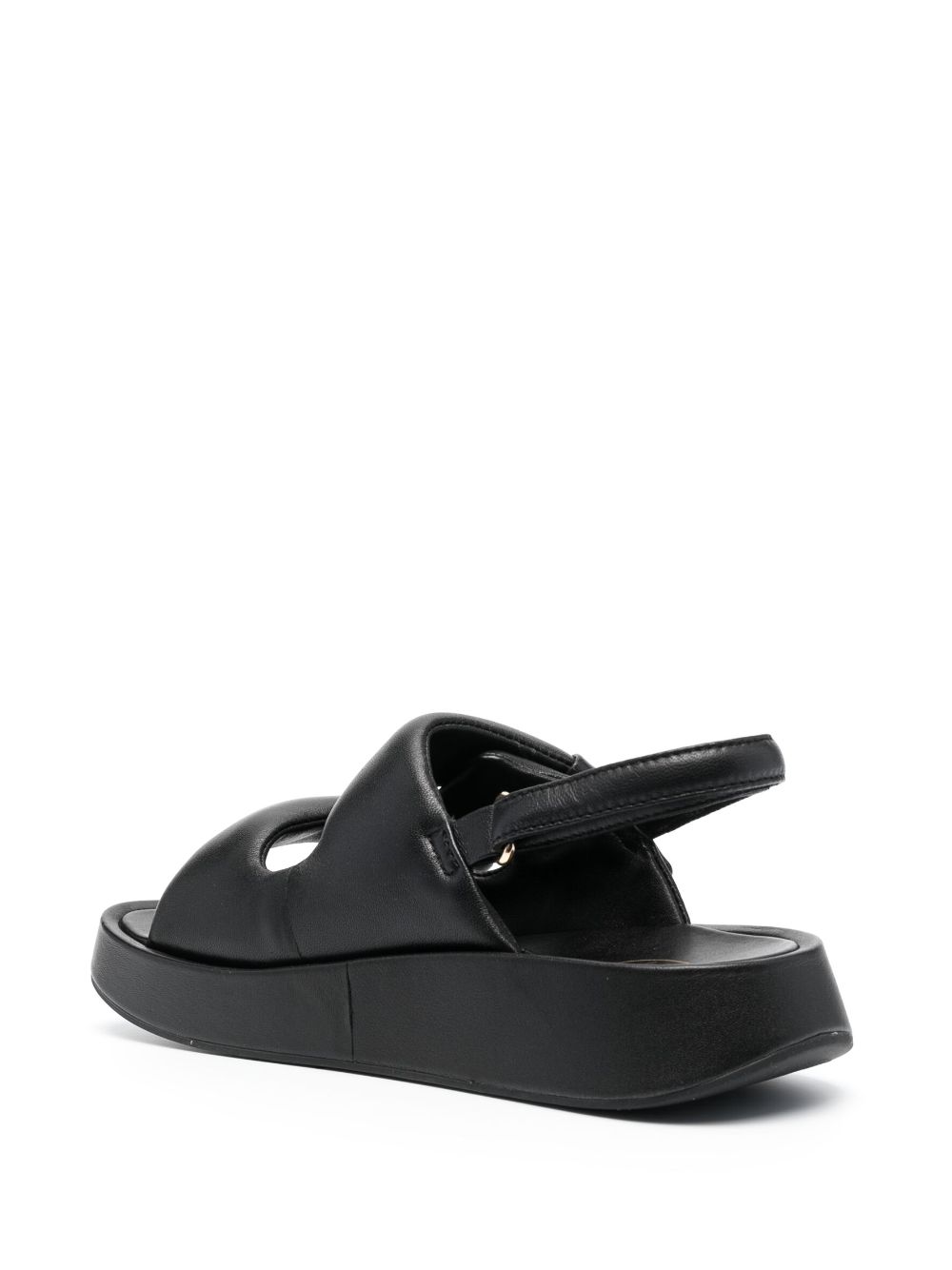 Shop Ash Padded-design Leather Sandals In Black