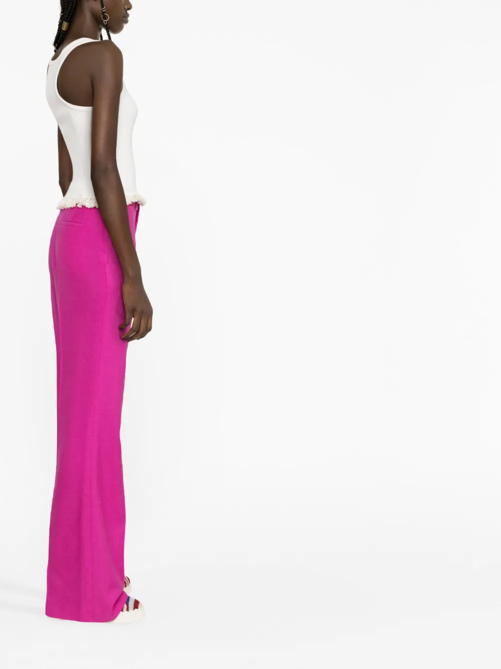 Chloé Women's Double-faced Tailored Trousers In Pink
