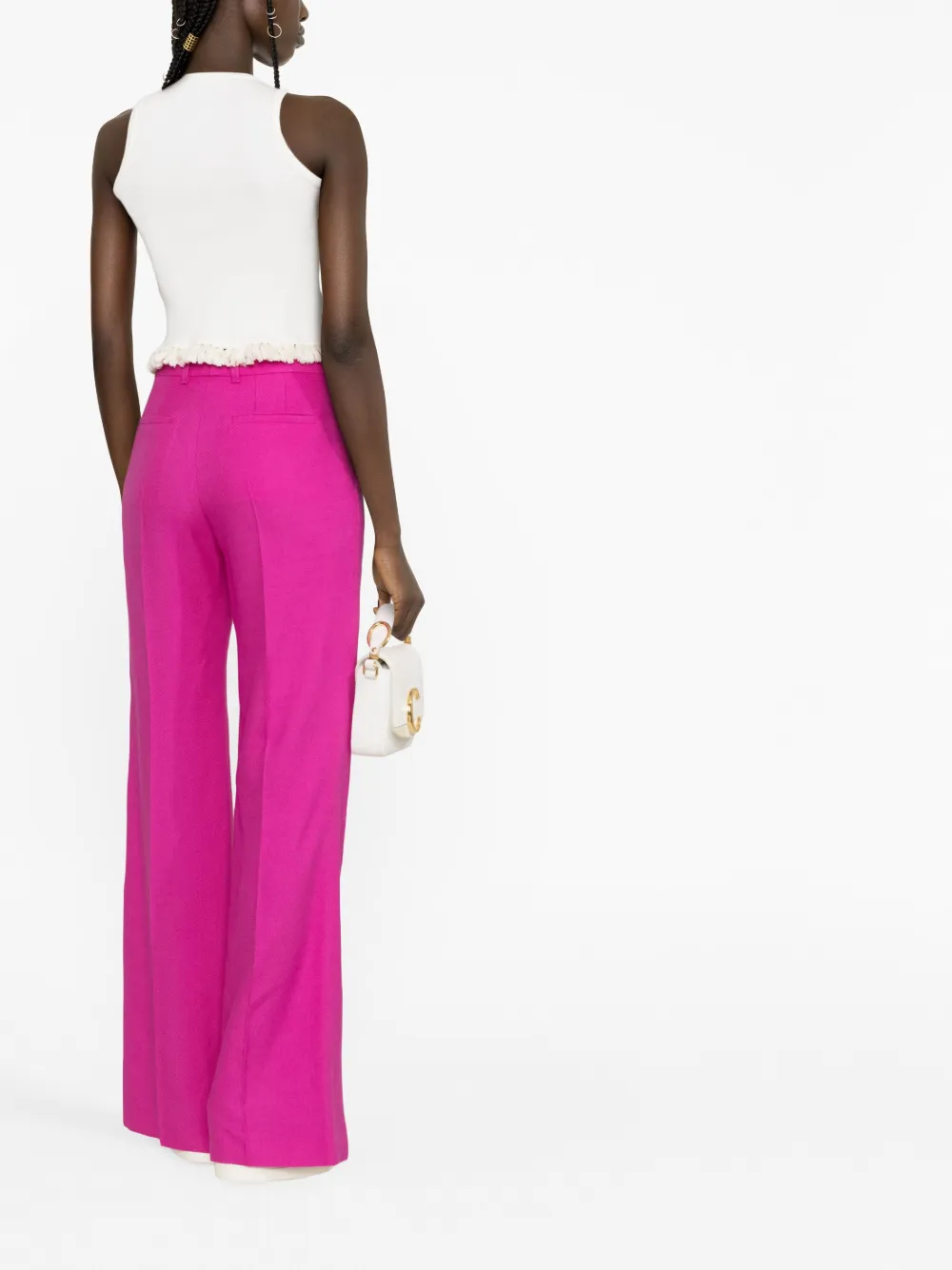 Chloé Women's Double-faced Tailored Trousers In Pink