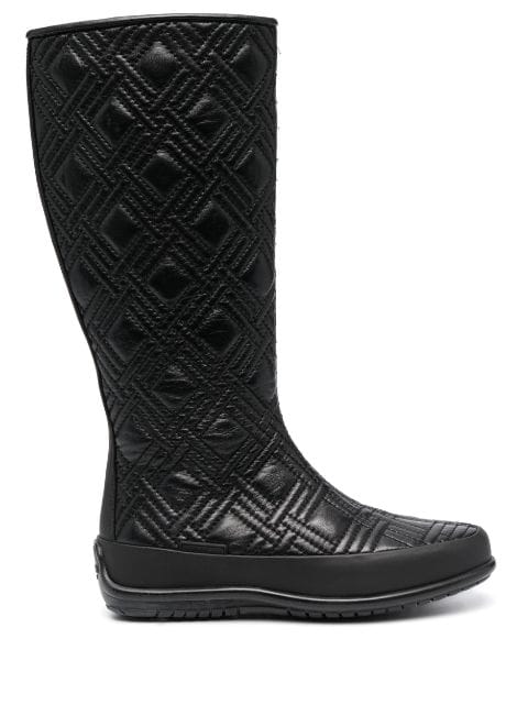 Baldinini diamond-pattern leather boots