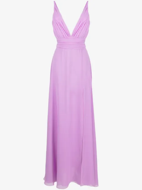 Blanca Vita V-neck pleated gown