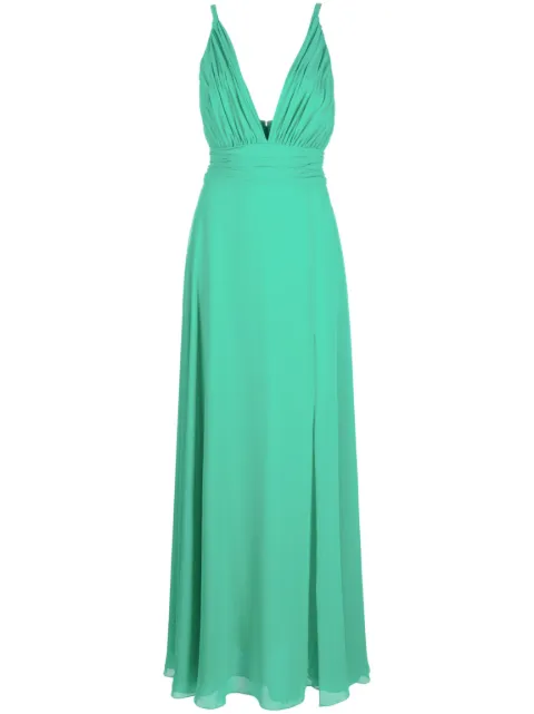 Blanca Vita V-neck pleated gown