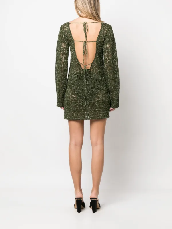 Gcds Monogram Knit Minidress - Green Gcds Monogram Knit Minidress - Green