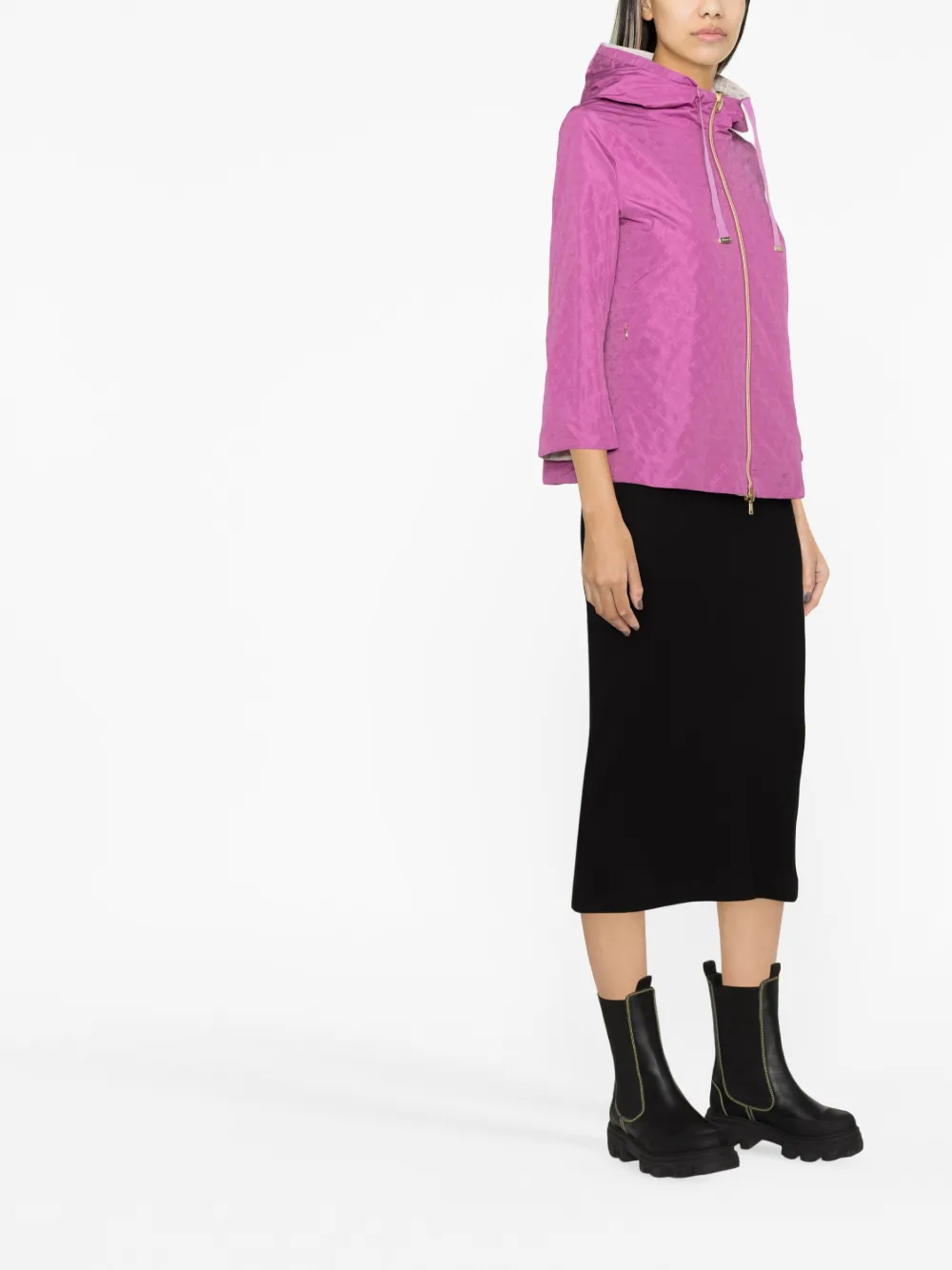 Herno Reversible Hooded Jacket In Pink