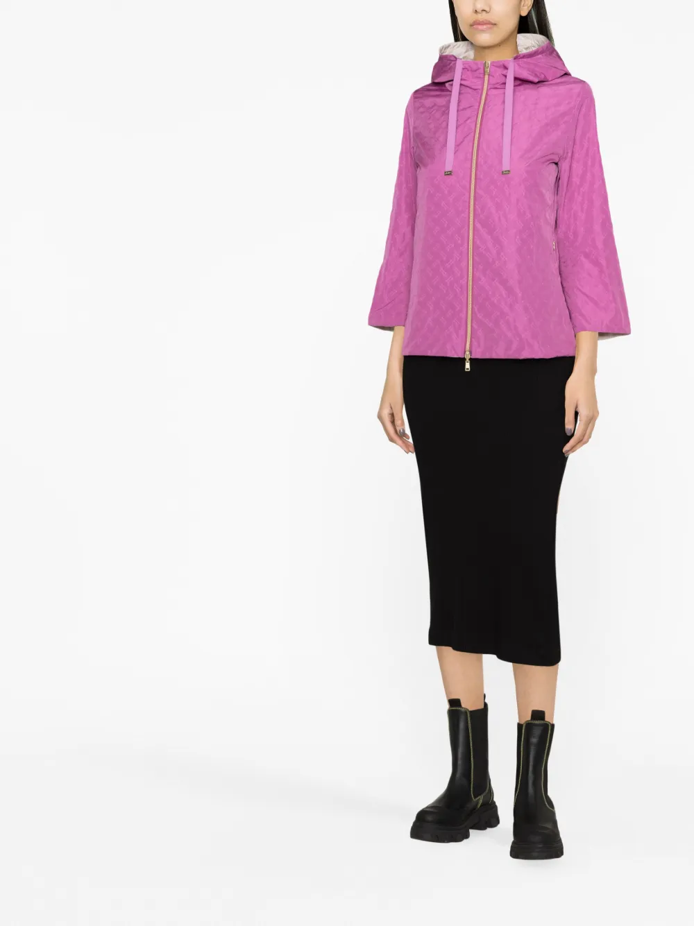 Herno Reversible Hooded Jacket In Pink