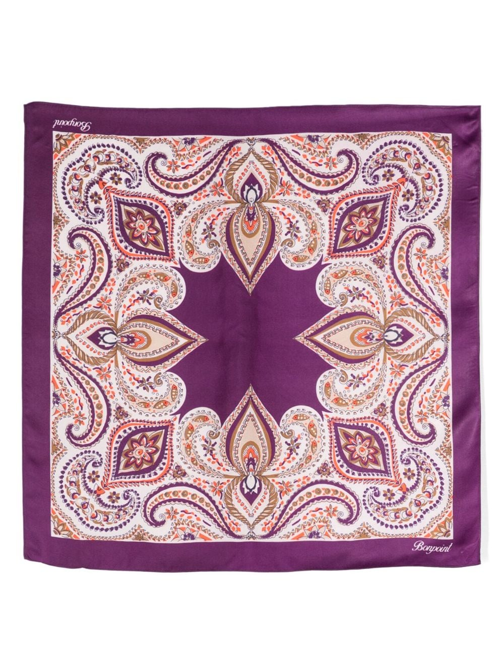 Bonpoint Kids' Paisley-print Silk Scarf In Purple