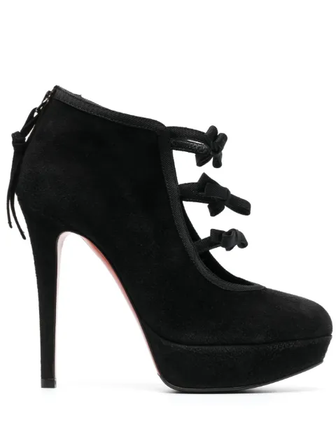 Baldinini 130mm bow-detail suede pumps