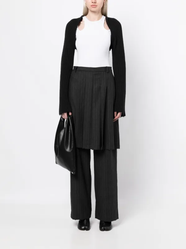 MM6 Maison Margiela ribbed-knit Cropped Cardigan - Farfetch