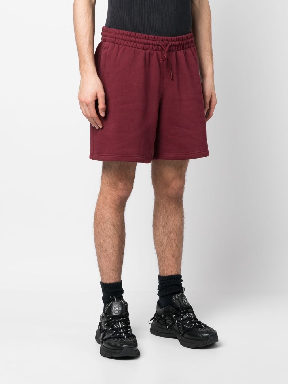Shop Adidas Originals Logo-appliqué Drawstring-waist Shorts In Rot