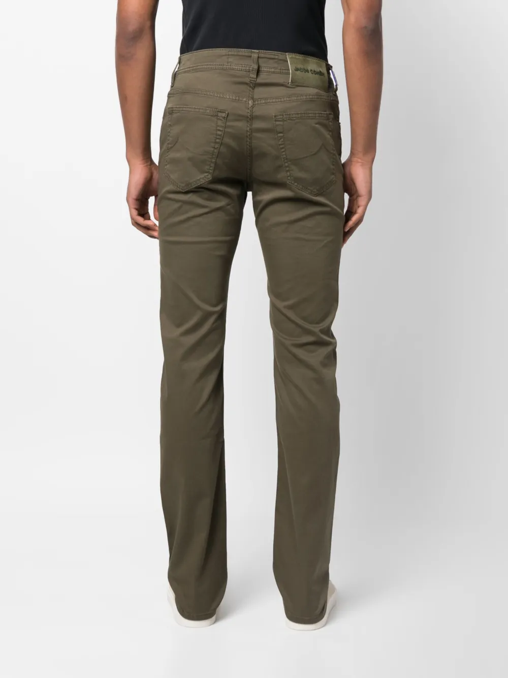 Jacob Cohen Contrast-pocket Tapered-leg Trousers In Green