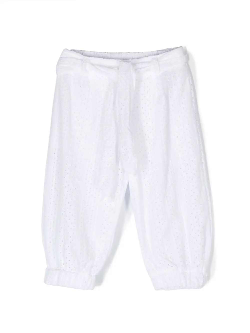 Miss Grant Kids broderie-anglaise tied-waist trousers - White