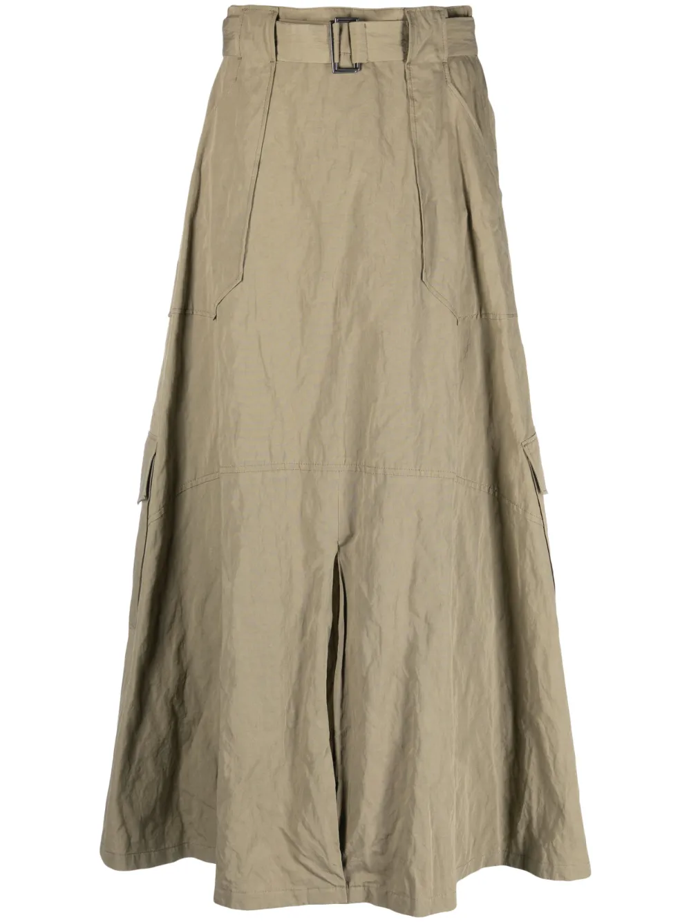 Fabiana Filippi Belted A-line Cargo Maxi Skirt In Green
