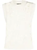 TOM FORD open-knit sleeveless silk top - White