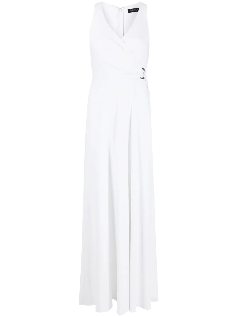 Ralph Lauren Wrap-detail Long Dress In Weiss