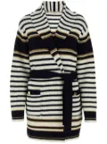 Valentino Garavani striped lurex cardi-coat - Blue