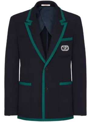Valentino Garavani VGパッチ ウールダブルジャケット | ブルー