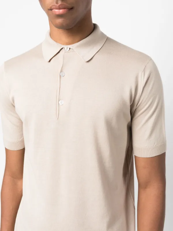 John Smedley ribbed-knit Cotton Polo Shirt - Farfetch