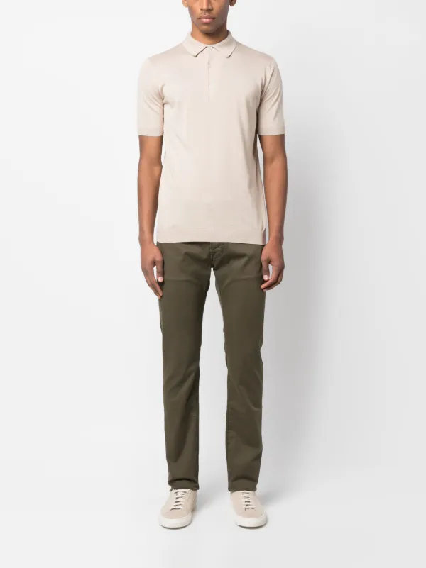 John Smedley ribbed-knit Cotton Polo Shirt - Farfetch