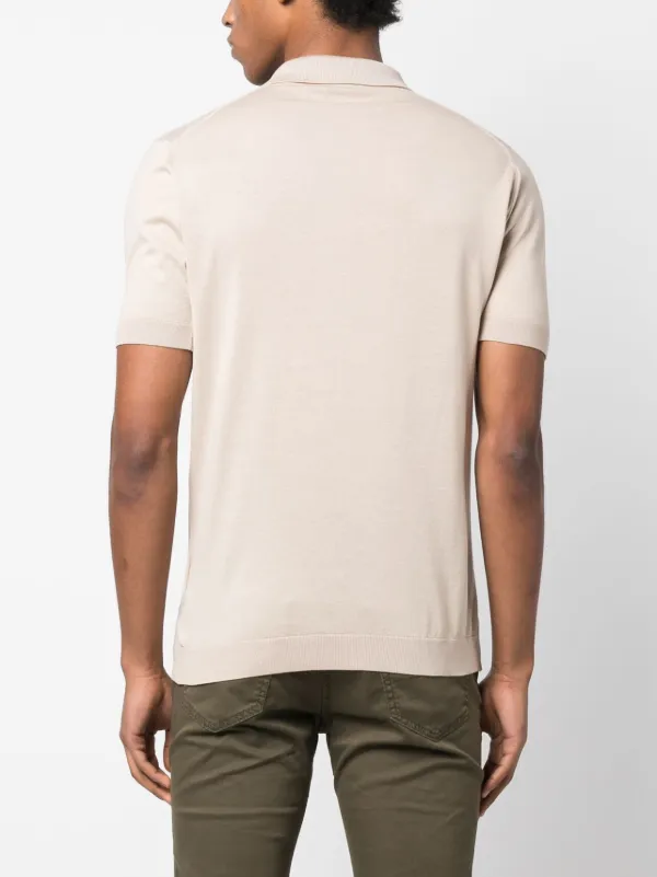 John Smedley ribbed-knit Cotton Polo Shirt - Farfetch