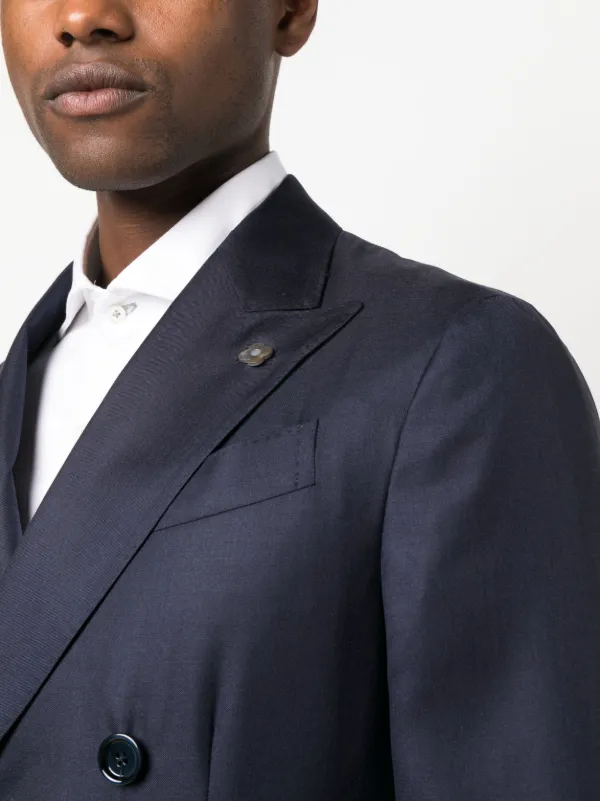 Lardini double-breasted cashmere-silk Blazer - Farfetch