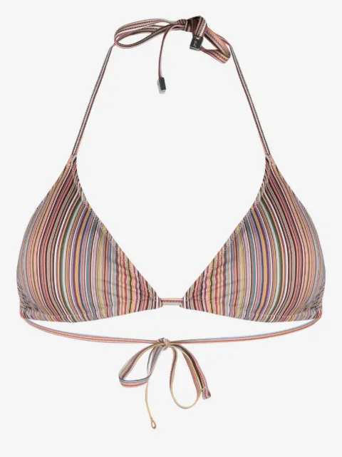 Paul Smith top de bikini con rayas estampadas 