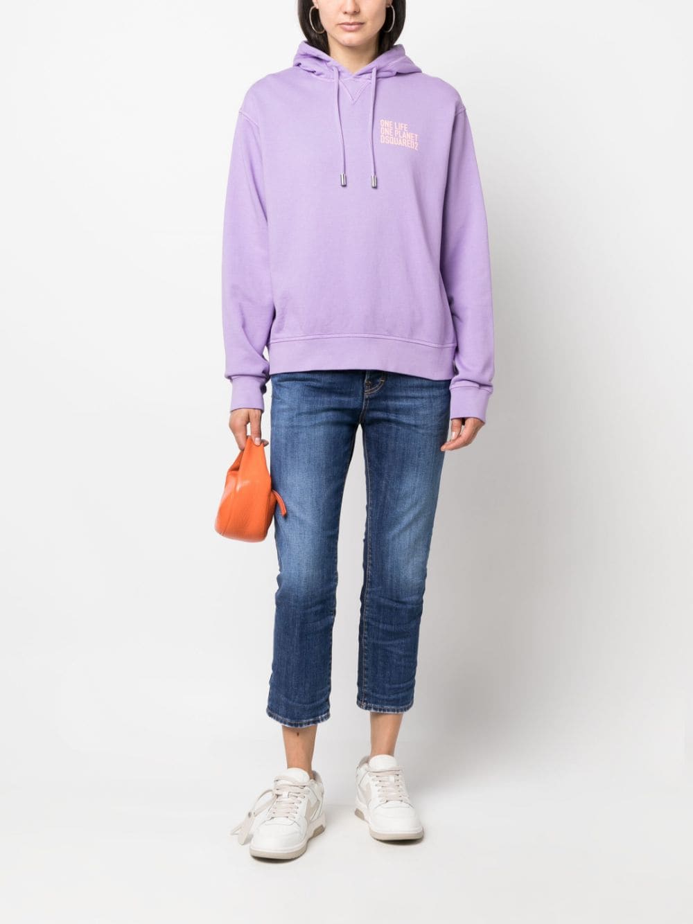 Shop Dsquared2 Slogan-print Organic-cotton Hoodie In Violett