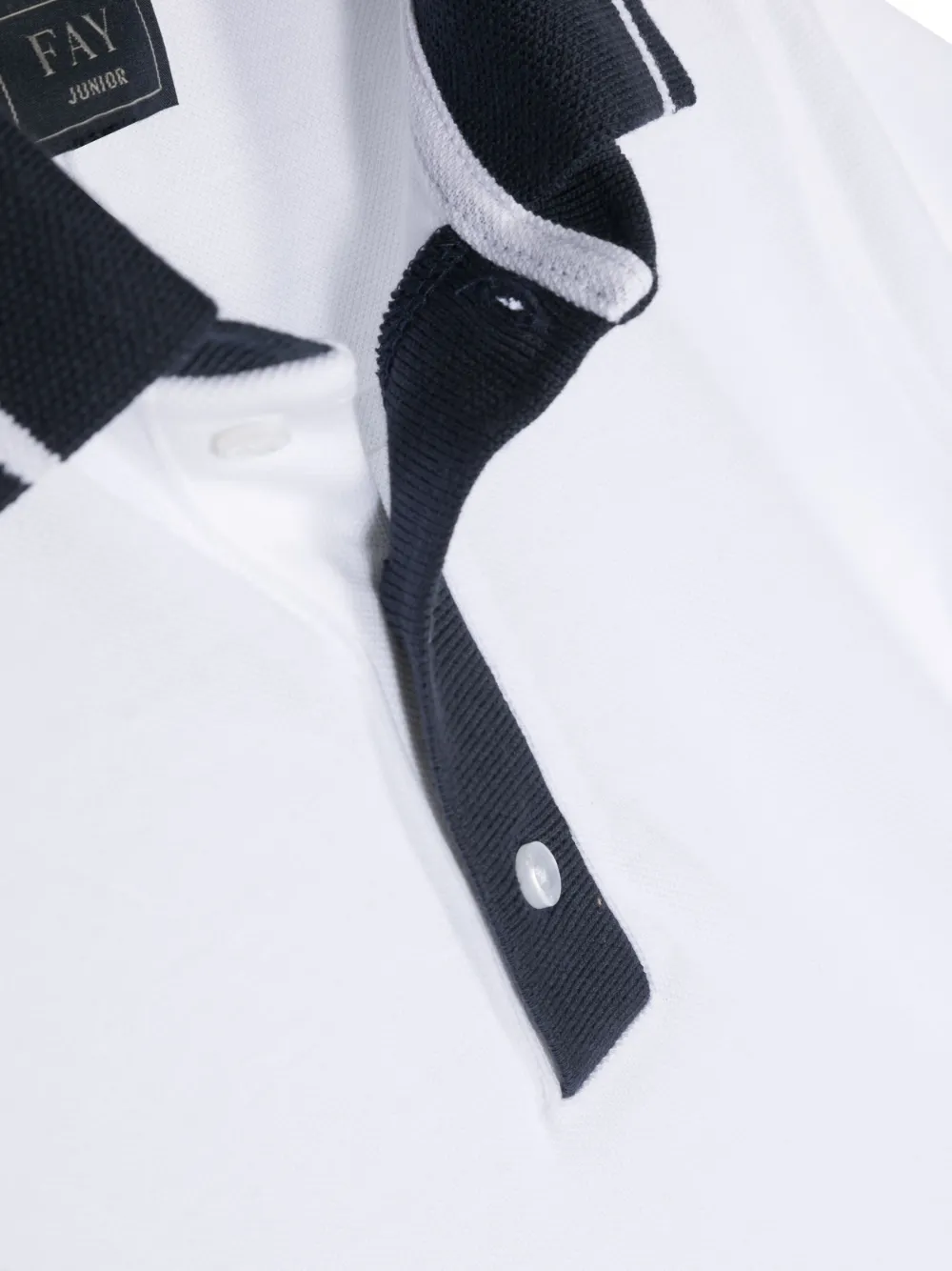 Fay Two-tone Polo Shirt In Weiss