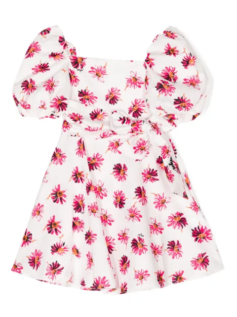 MSGM Kids vestido plisado con estampado floral