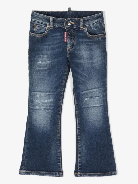 DSQUARED2 KIDS jeans acampanados con detalles rasgados