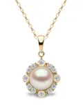 Yoko London 18kt yellow gold Trend diamond and pearl necklace - White