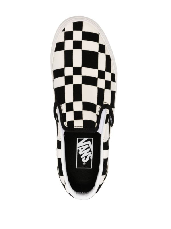 Black and white plaid slip best sale on vans