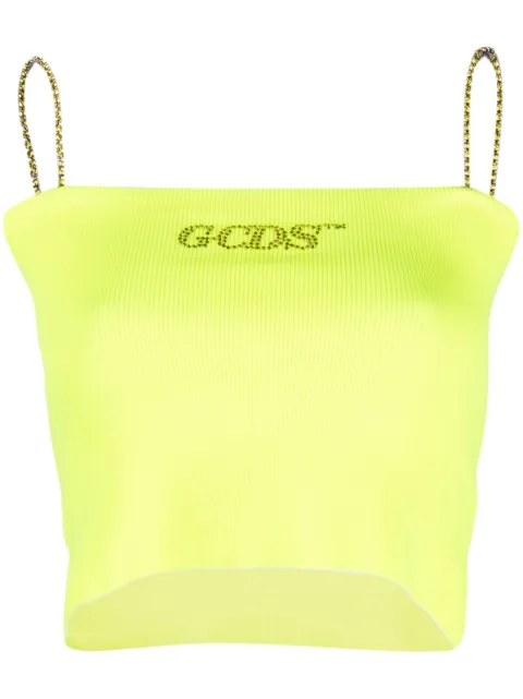 GCDS crystal-embellished logo tank top