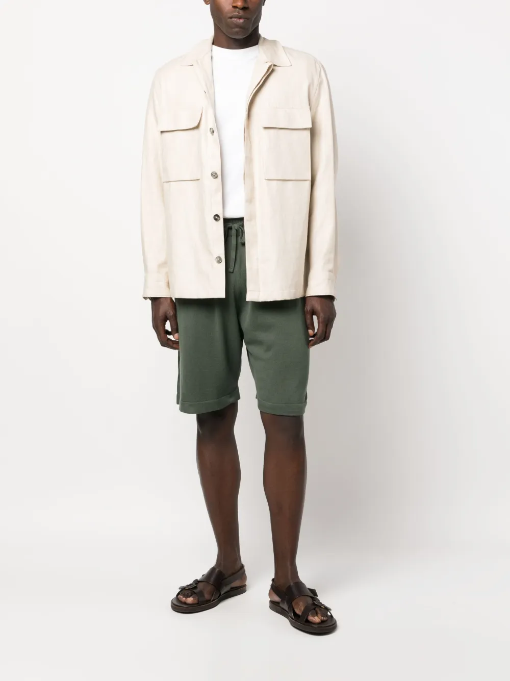 John Smedley Elastische broek - Groen