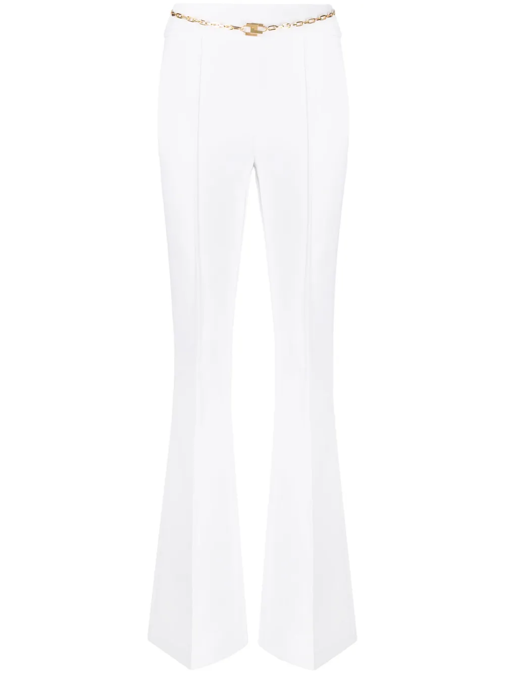 Elisabetta Franchi Chain-detail Flared Trousers In White